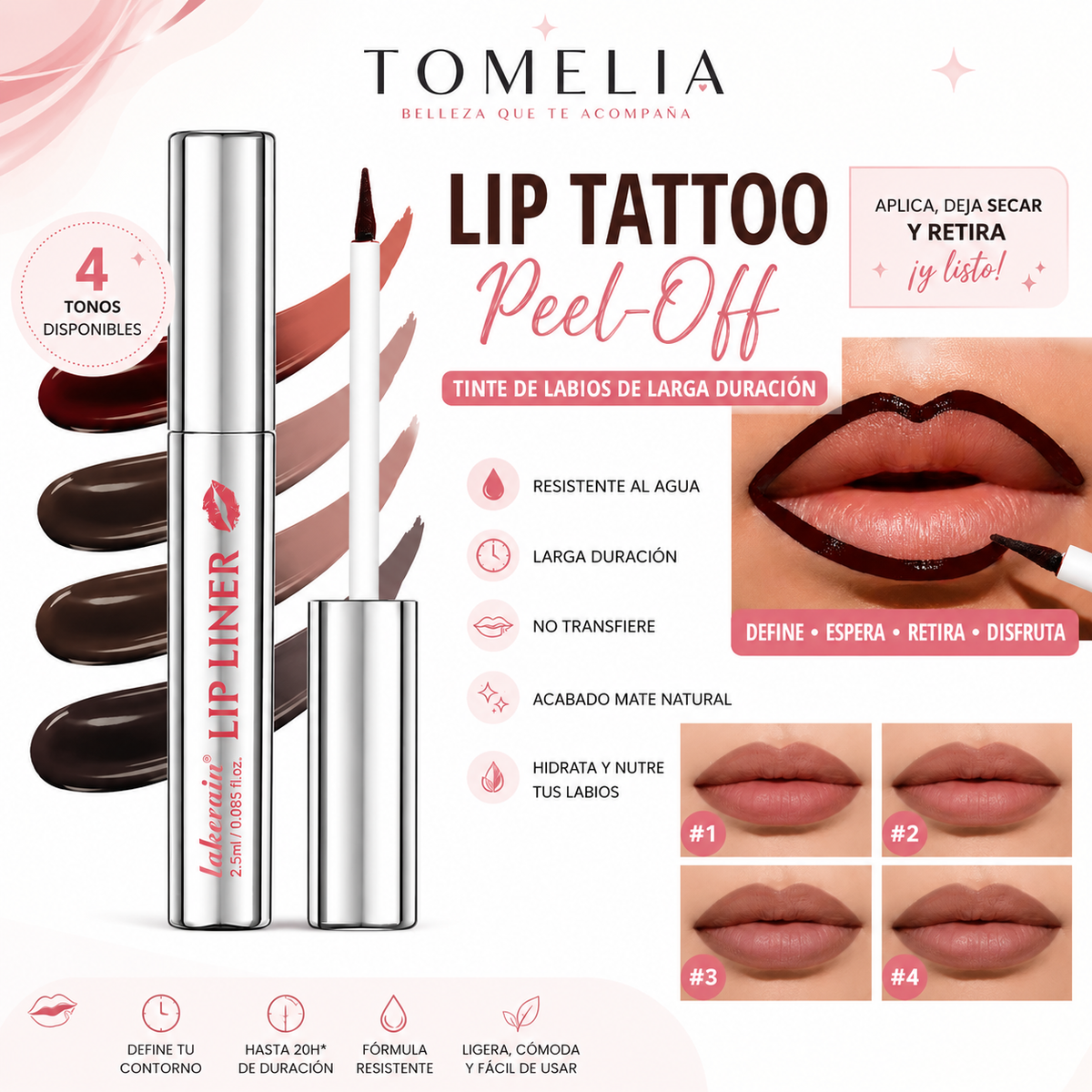 💋 Lip Tattoo Peel-Off – Tinte de Labios de Larga Duración