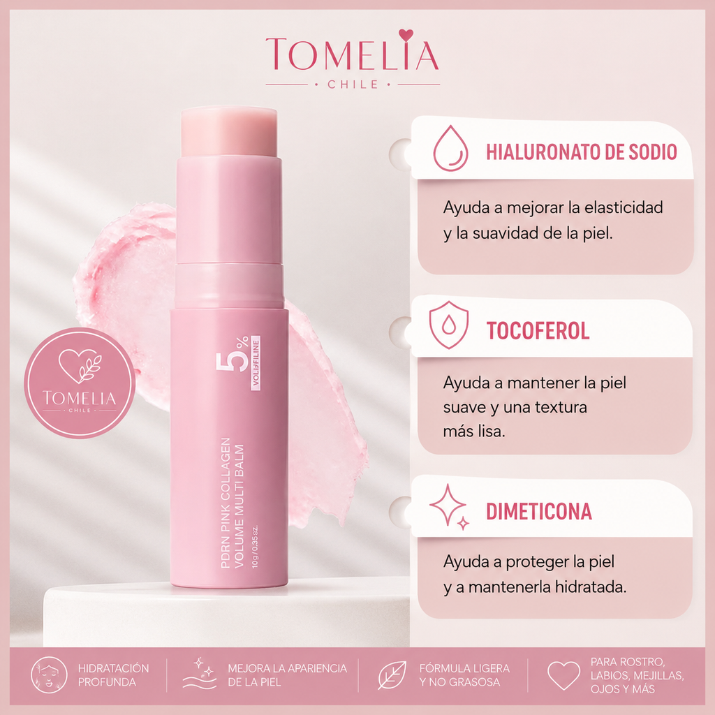 Bálsamo Multiuso Pink Collagen 5% Volufiline™ – Hidratación & Efecto Glow