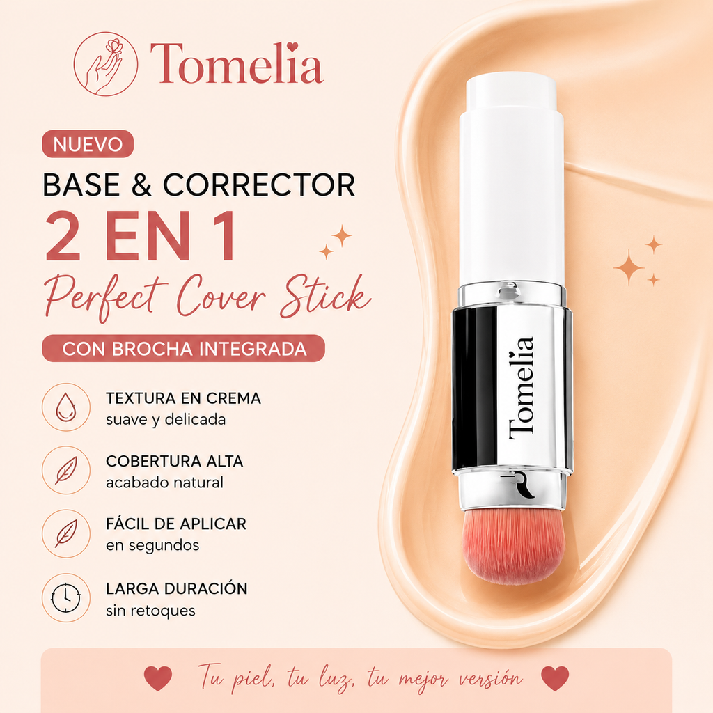 Perfect Cover Stick 2 en 1 - Base + Brocha Integrada