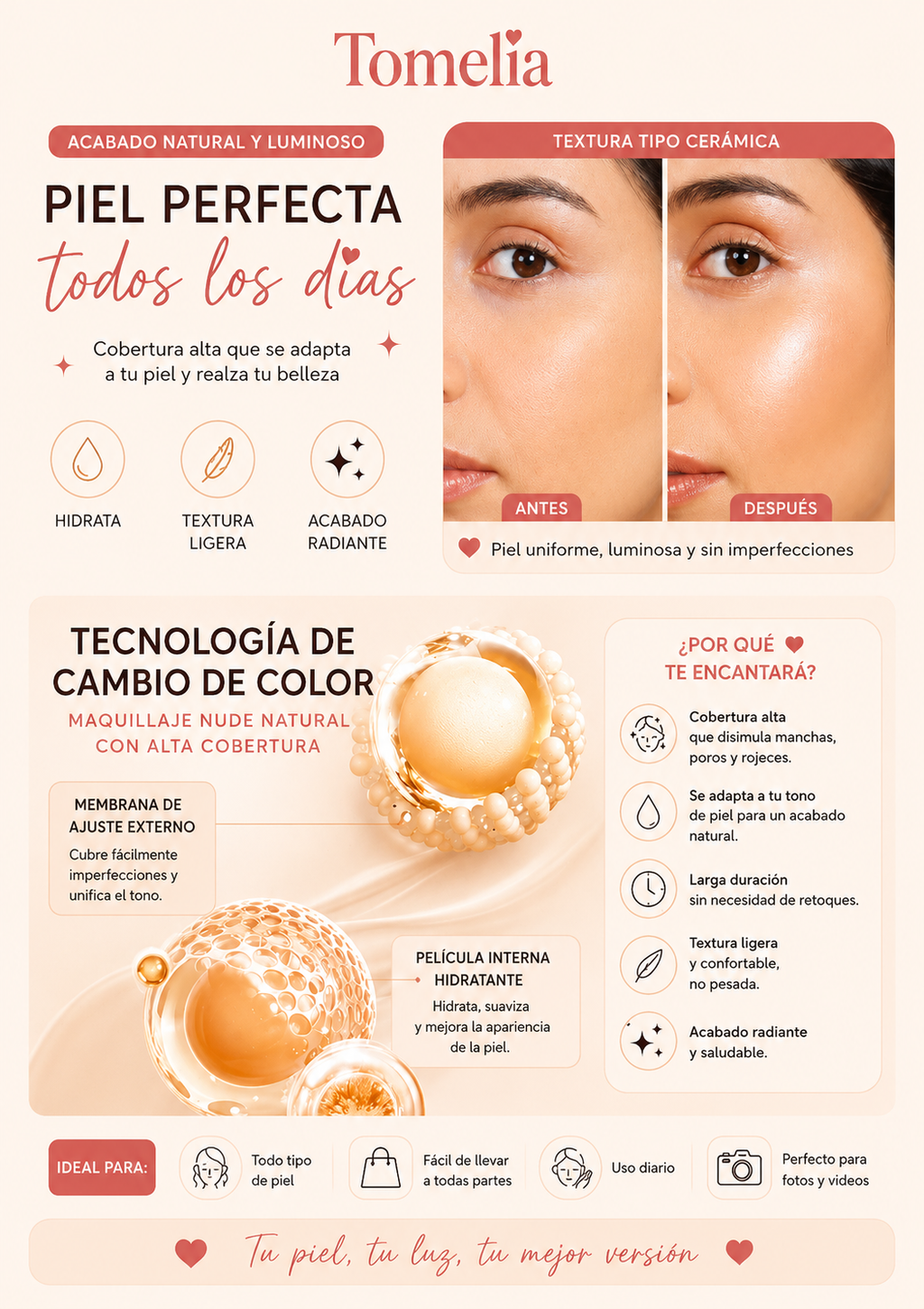 Perfect Cover Stick 2 en 1 - Base + Brocha Integrada