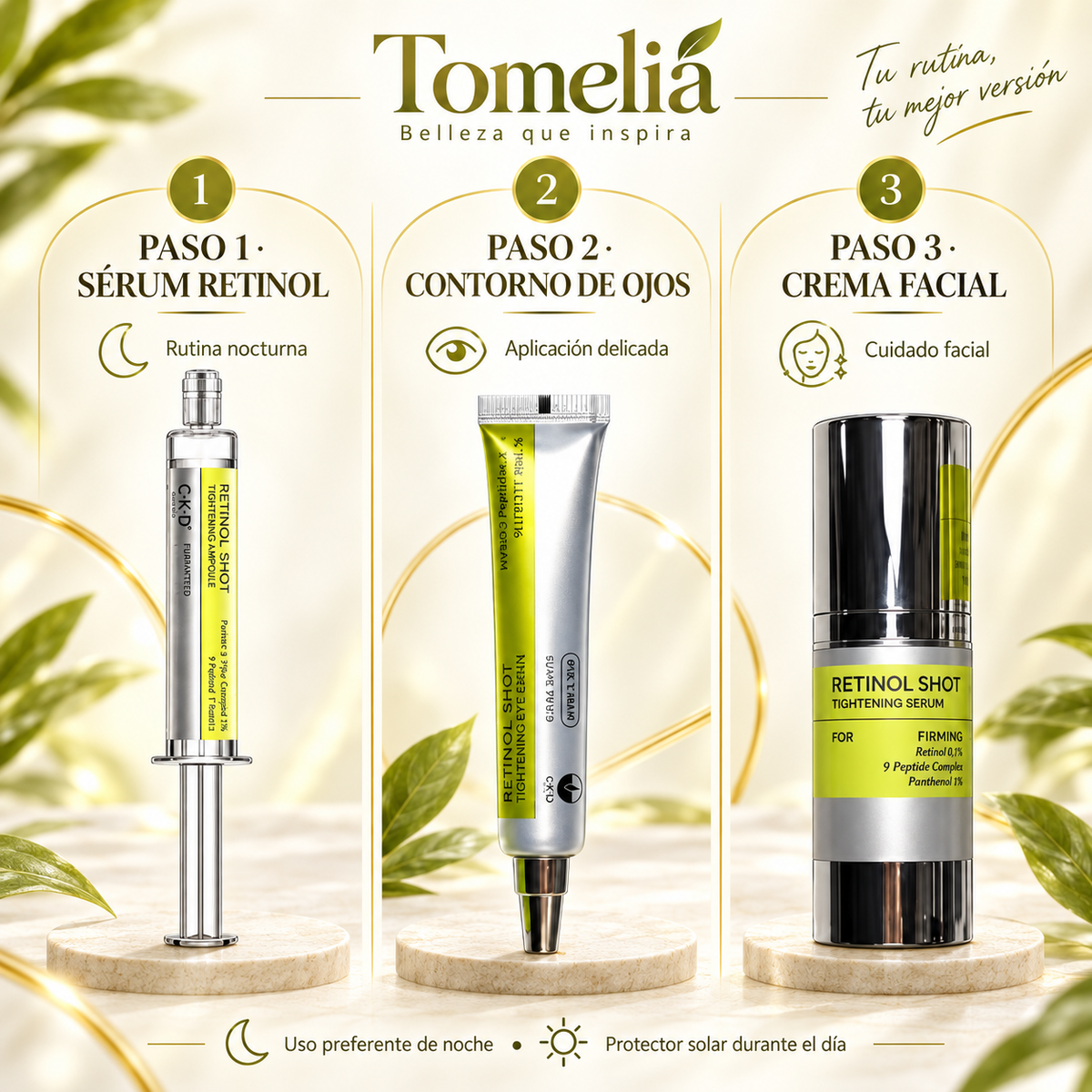 Pack Retinol Shot 3 piezas – Todo el Rostro y Contorno de ojos