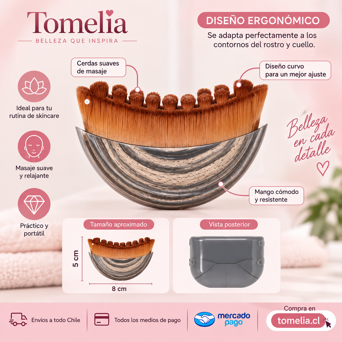 Cepillo Facial de Contorno y Masaje Tomelia™