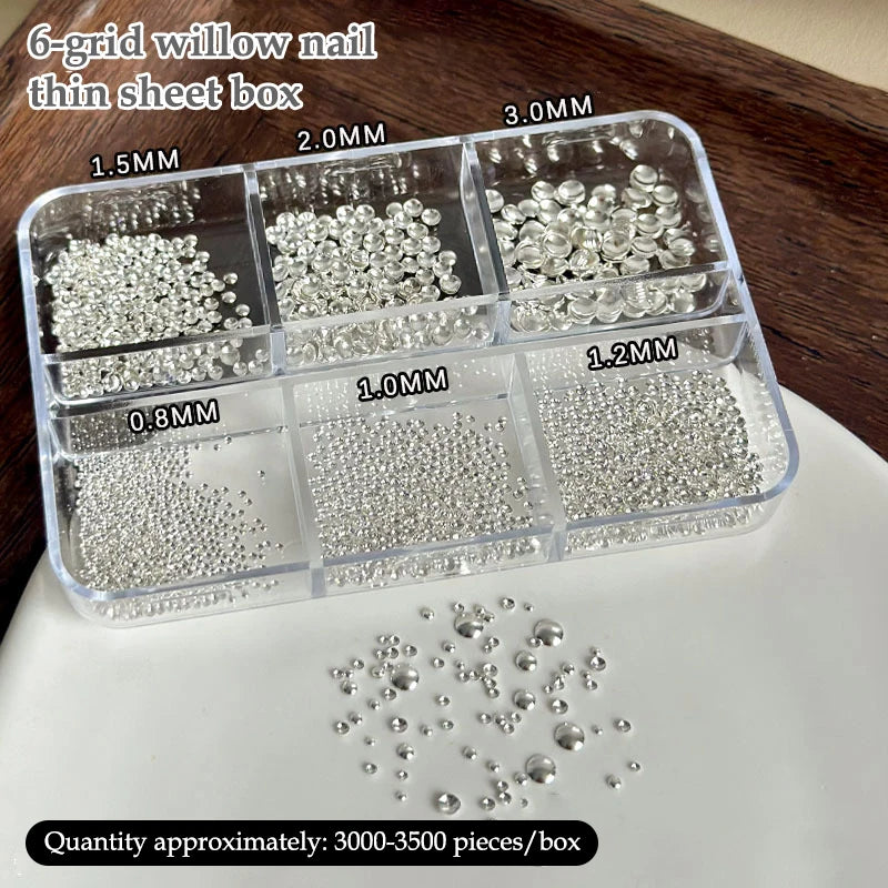 Set de Cristales y Tachas Metalizadas para Nail Art