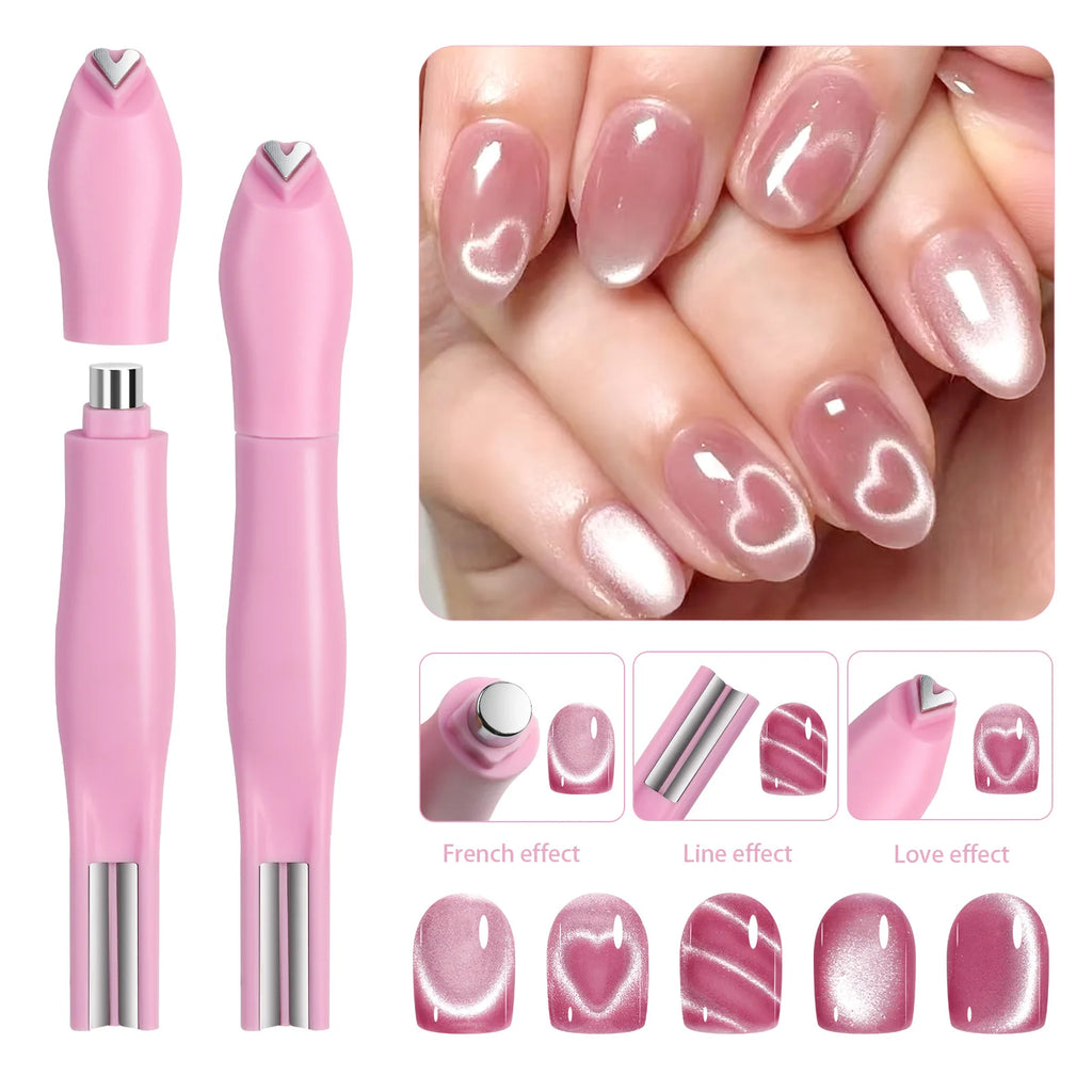 Lápiz Magnético Cat Eye 3 en 1 – Diseños de Uñas con Efecto Profesional