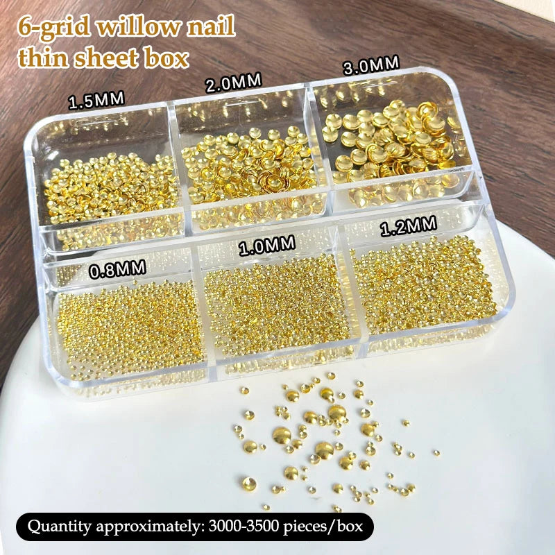Set de Cristales y Tachas Metalizadas para Nail Art