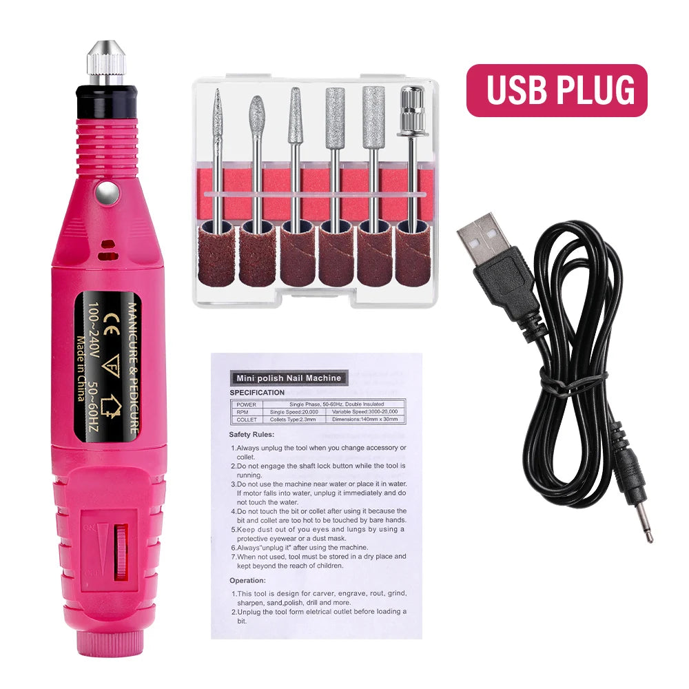 Torno Eléctrico Profesional para Uñas 20.000 RPM – Manicure en Casa