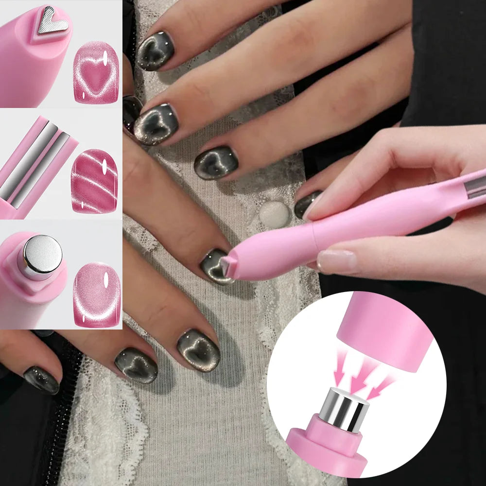 Lápiz Magnético Cat Eye 3 en 1 – Diseños de Uñas con Efecto Profesional