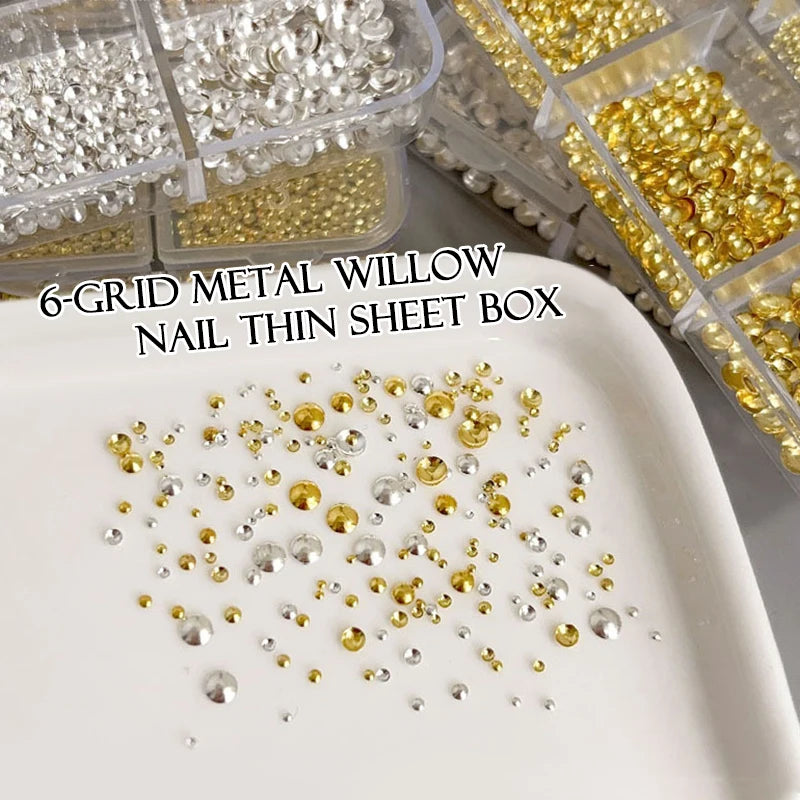 Set de Cristales y Tachas Metalizadas para Nail Art